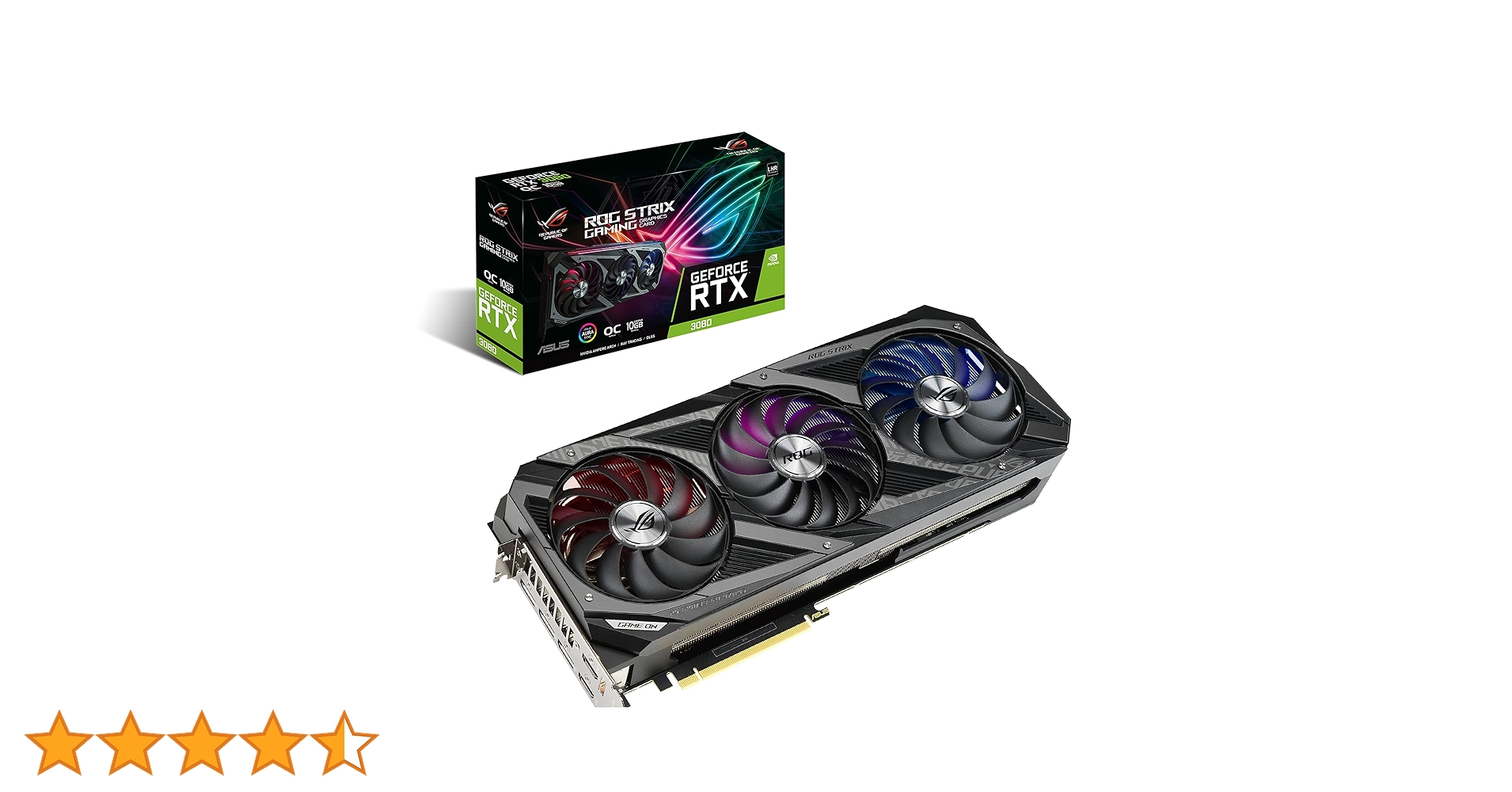 グラフィックボード・グラボ・ビデオカード Asus RTX 3080 ROG 10GB LHR Amazon | ASUS NVIDIA GeForce RTX 3080 搭載ビデオカード